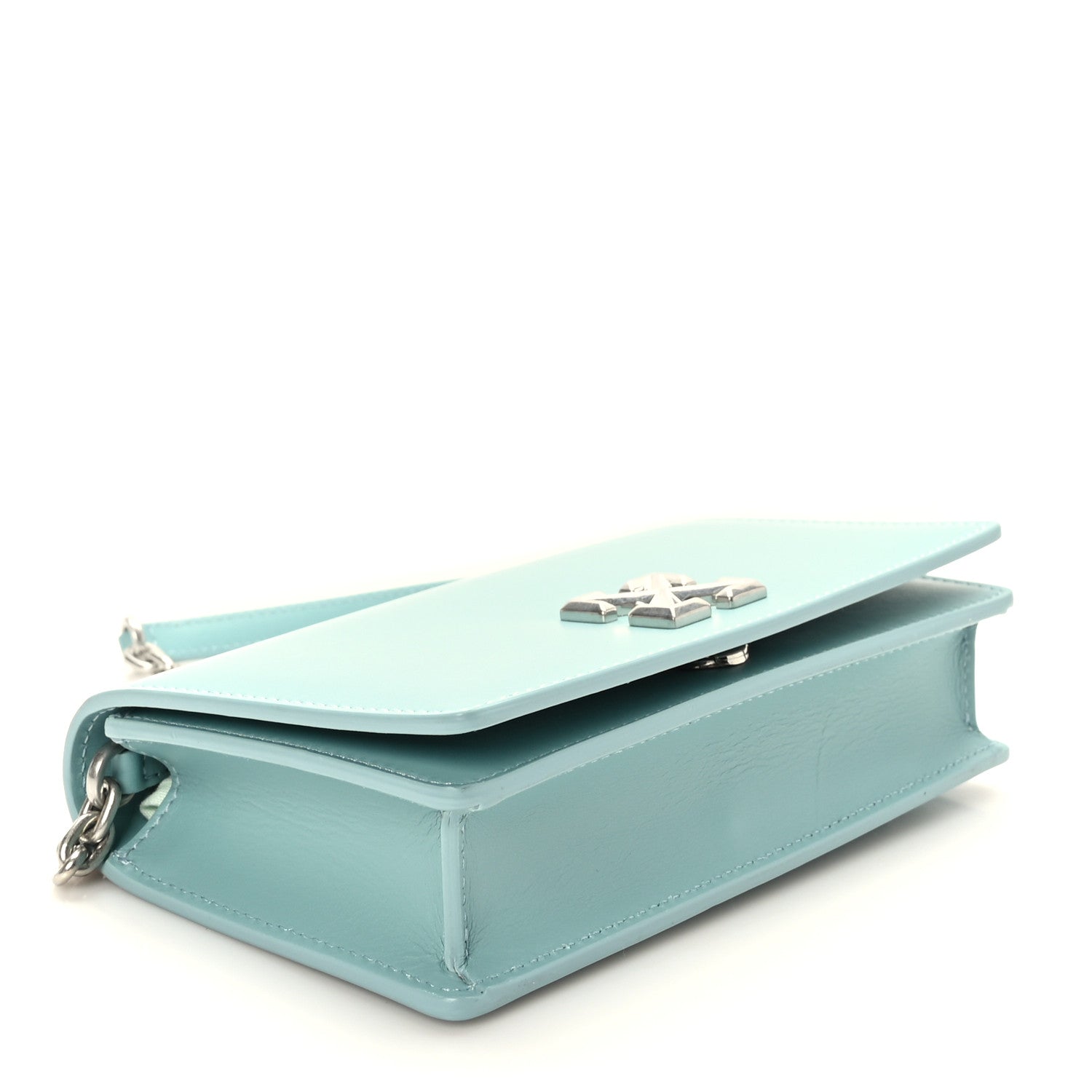 Off-White OFF WHITE Calfskin Jitney 0.5 Shoulder Bag Light Blue 4 of 8