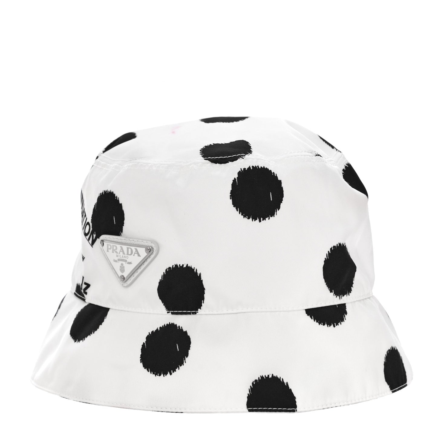 Re-Nylon Triangle Printed Womens Bucket Hat M White Black
