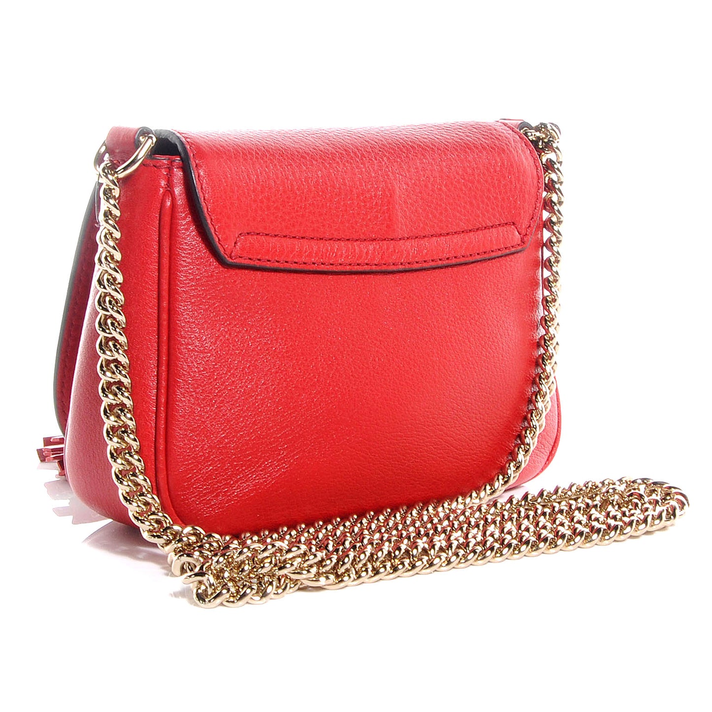 Pebbled Calfskin Small Soho Flap Crossbody Red