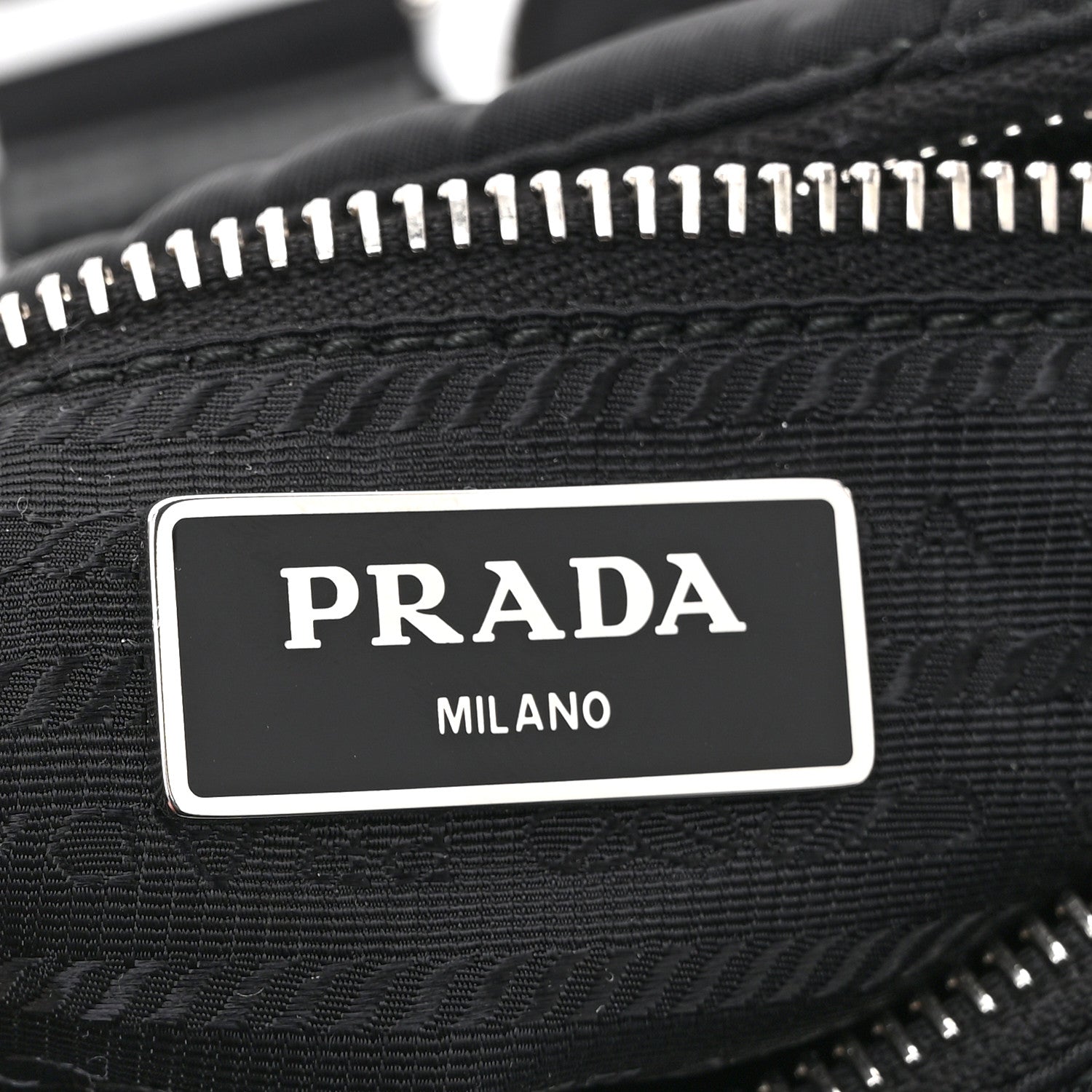 Prada Re-Nylon Triangle Padded Patchwork Shoulder Bag Black 6 of 10