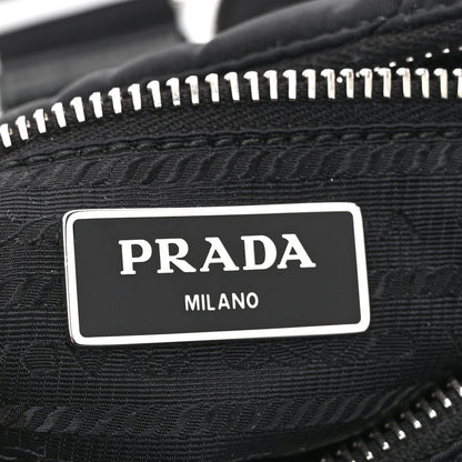 Prada Re-Nylon Triangle Padded Patchwork Shoulder Bag Black 6 of 10