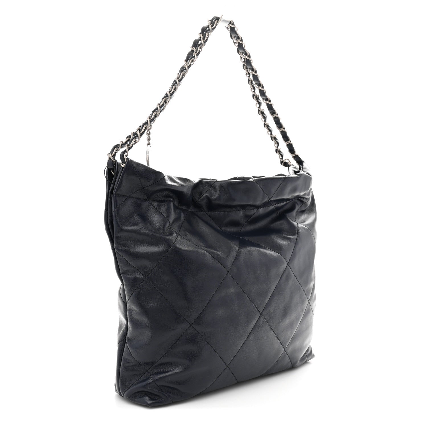 Chanel Shiny Calfskin Quilted Small Chanel 22 Navy 3 of 10