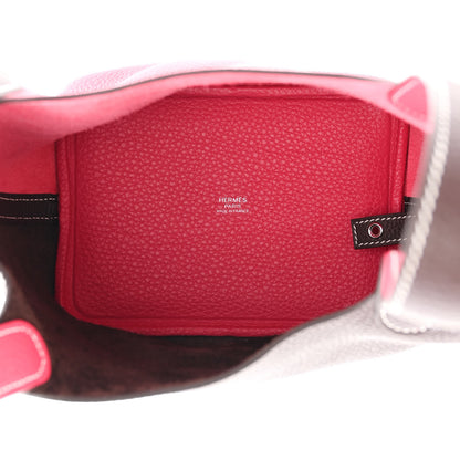 Hermes Taurillon Clemence Casaque Picotin Lock 18 PM Rouge Sellier Framboise 5 of 10