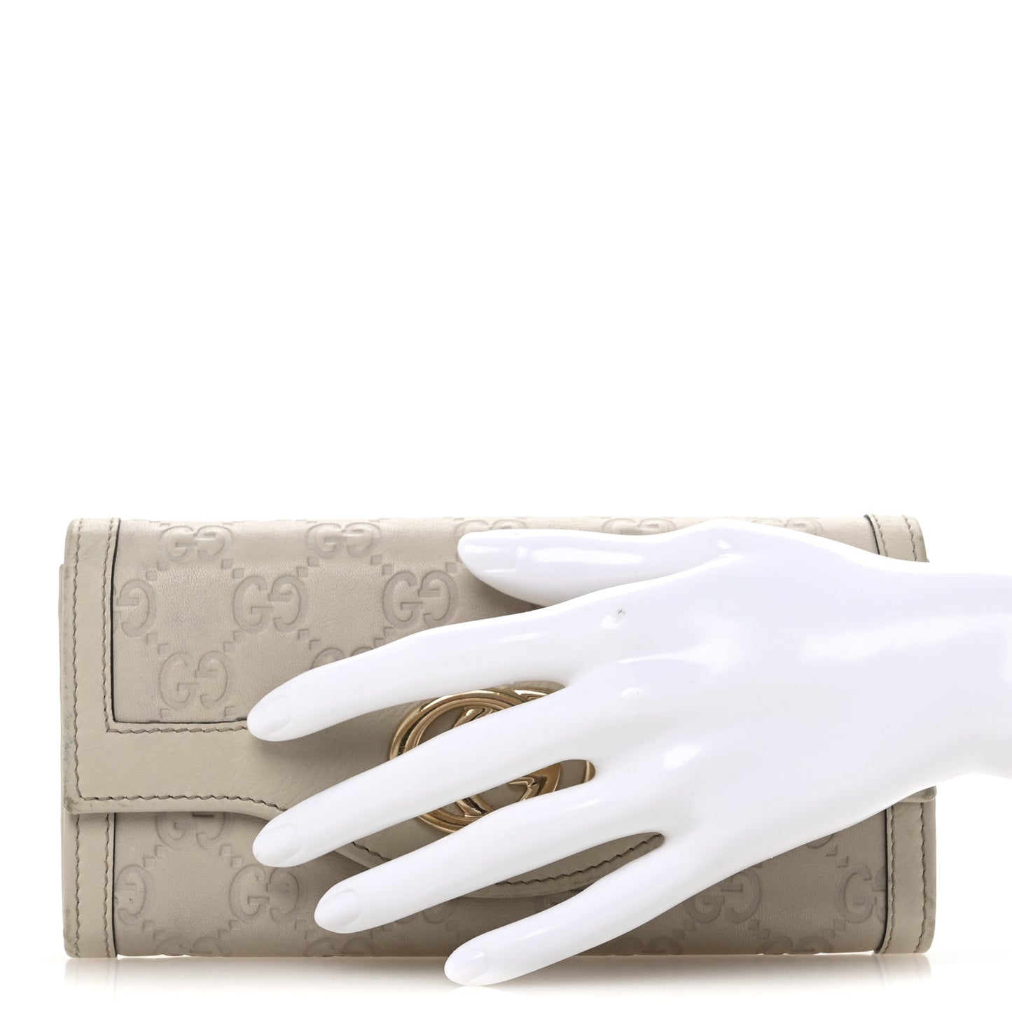 Guccissima Sukey Continental Wallet Off White