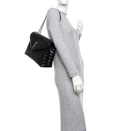 Saint Laurent Calfskin Y Quilted Monogram Medium Loulou Chain Satchel Black 2 of 11