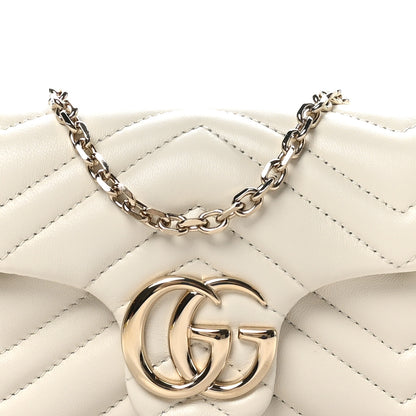 Gucci Lambskin Matelasse Mini GG Marmont Shoulder Bag White 8 of 10