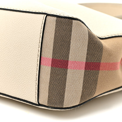 Burberry Soft Grain Calfskin House Check Small Helmsley Crossbody Limestone 10 of 22