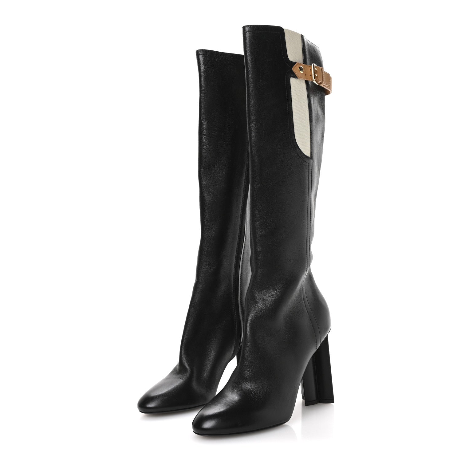 Louis Vuitton Calfskin Silhouette High Boots 40 Black 4 of 10