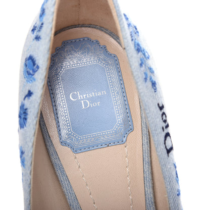 Christian Dior Denim Embroidered Pumps 39 Light Blue 8 of 11
