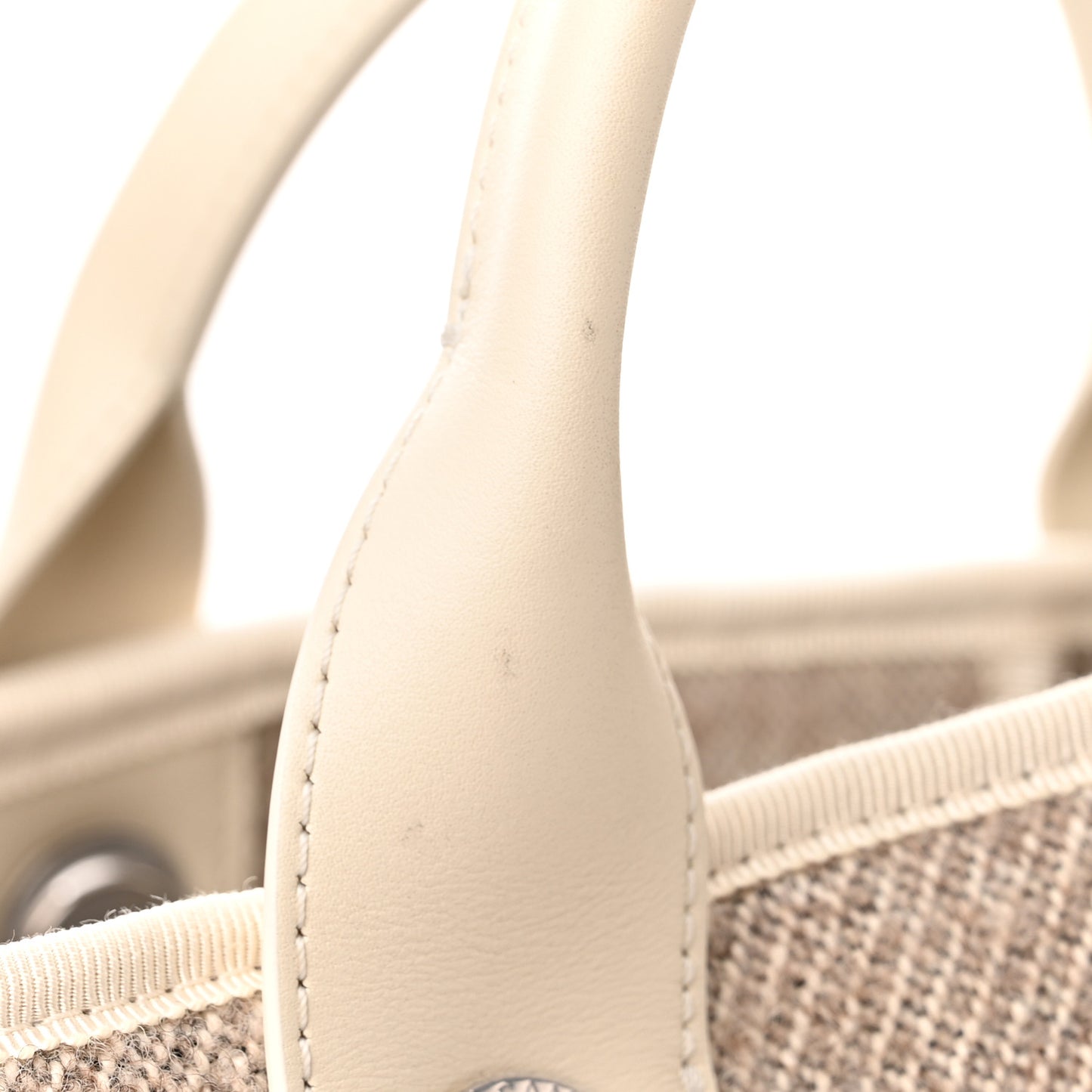 Mixed Fibers Calfskin Medium Deauville Tote Beige