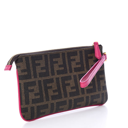 Fendi Zucca Spalmati Vitello Elite Pochette Tobacco Ciclamino 2 of 7