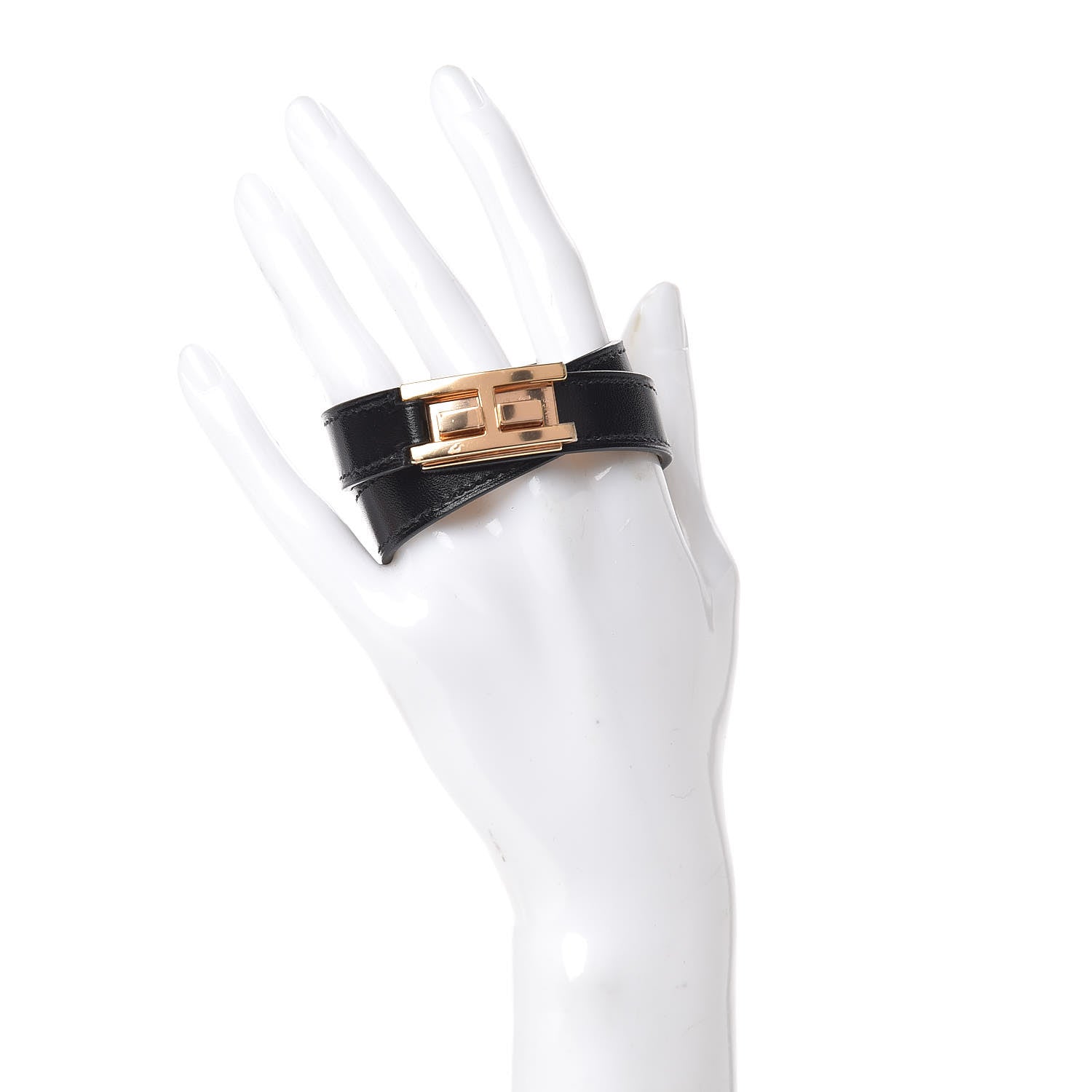 Hermes Box Drag Double Tour Bracelet T1 Black 2 of 7