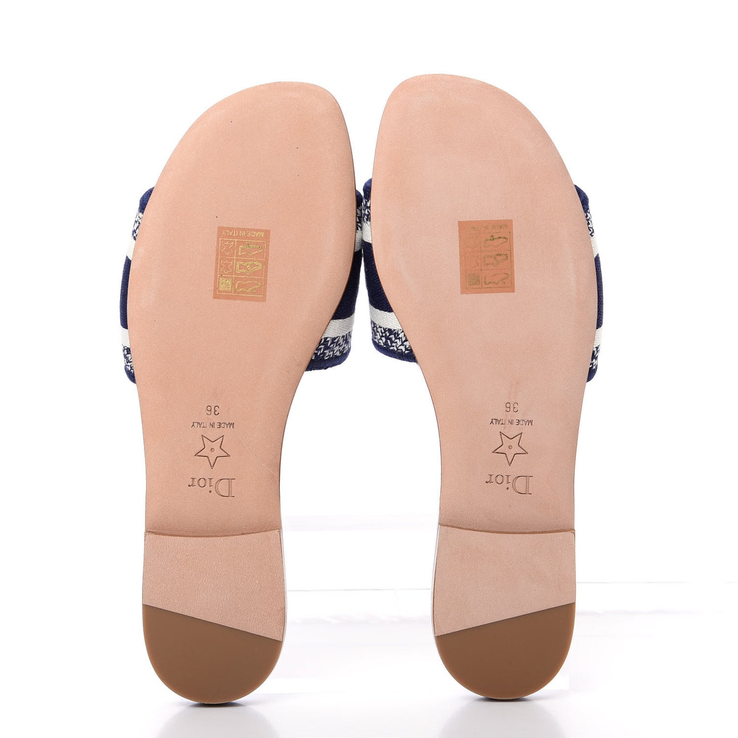 Canvas Around the World Embroidered Dway Flat Slide Sandals 36 True Blue