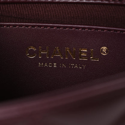 Chanel Lambskin Calfskin Braided Mini My Own Frame Flap Dark Burgundy Black 6 of 10