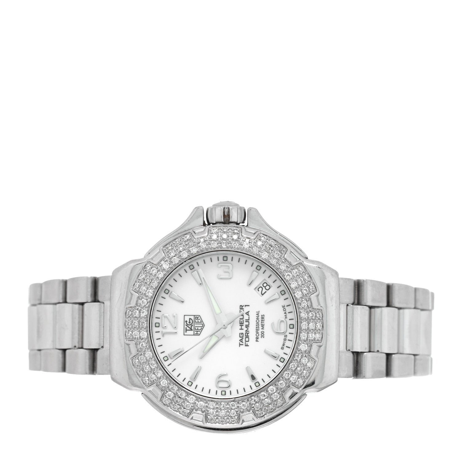 Tag Heuer Stainless Steel Diamond Bezel 35mm Formula 1 Lady Quartz Watch White WAC1215-0 2 of 5