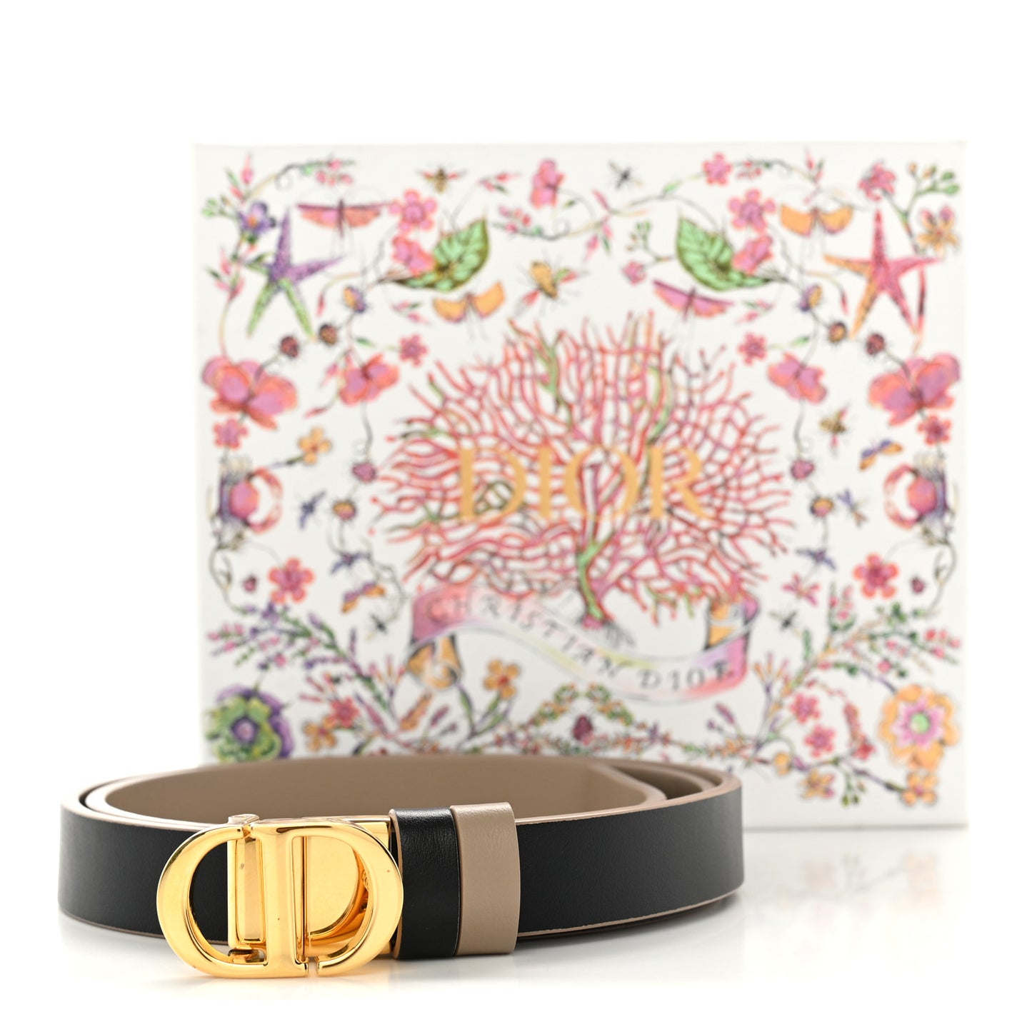 Calfskin 30 Montaigne Reversible Belt  90 36 Black Hazelnut