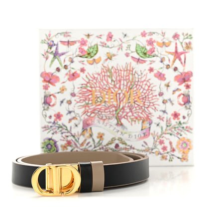 Christian Dior Calfskin 30 Montaigne Reversible Belt  90 36 Black Hazelnut 6 of 6