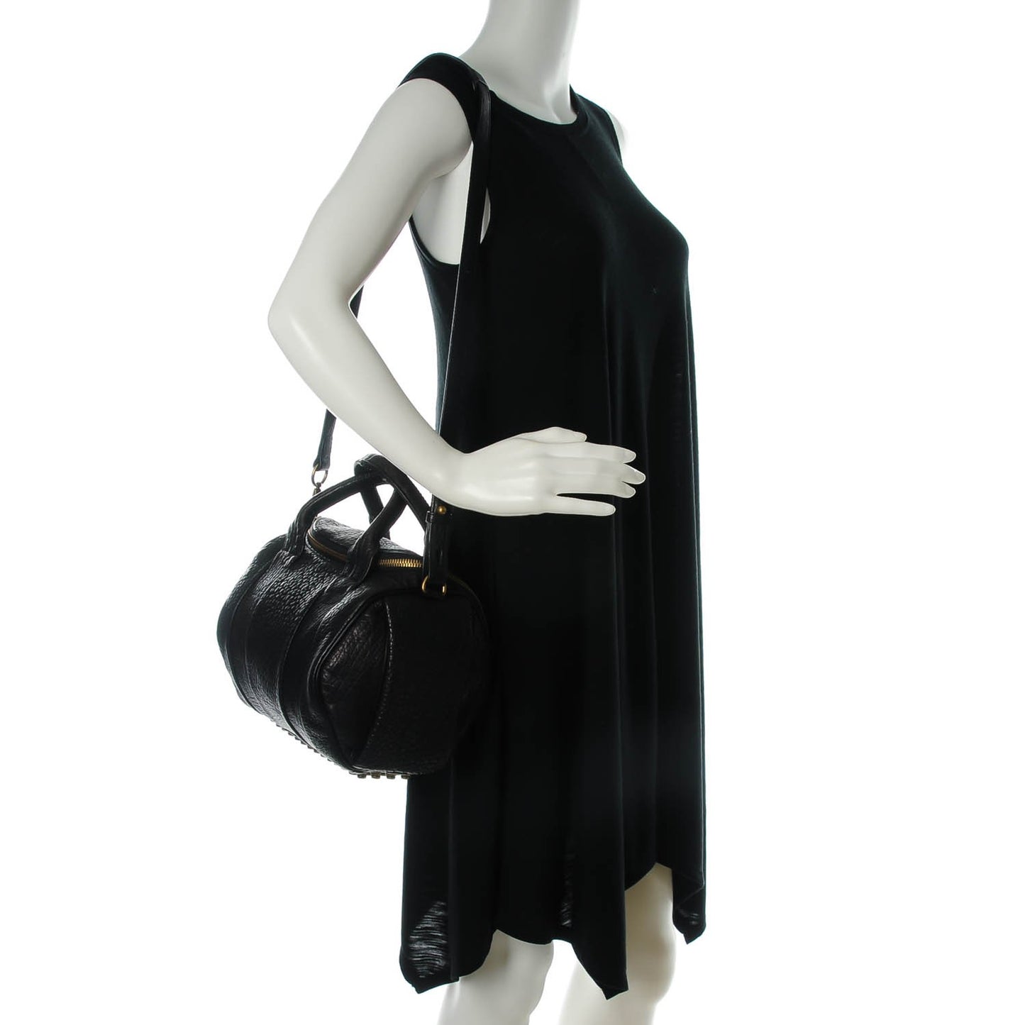 Pebbled Lambskin Rockie Black Antique Brass Hardware
