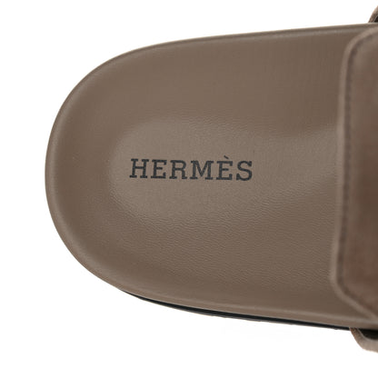 Hermes Suede Goatskin Womens Empire Sandals 38 Beige Sable 7 of 8