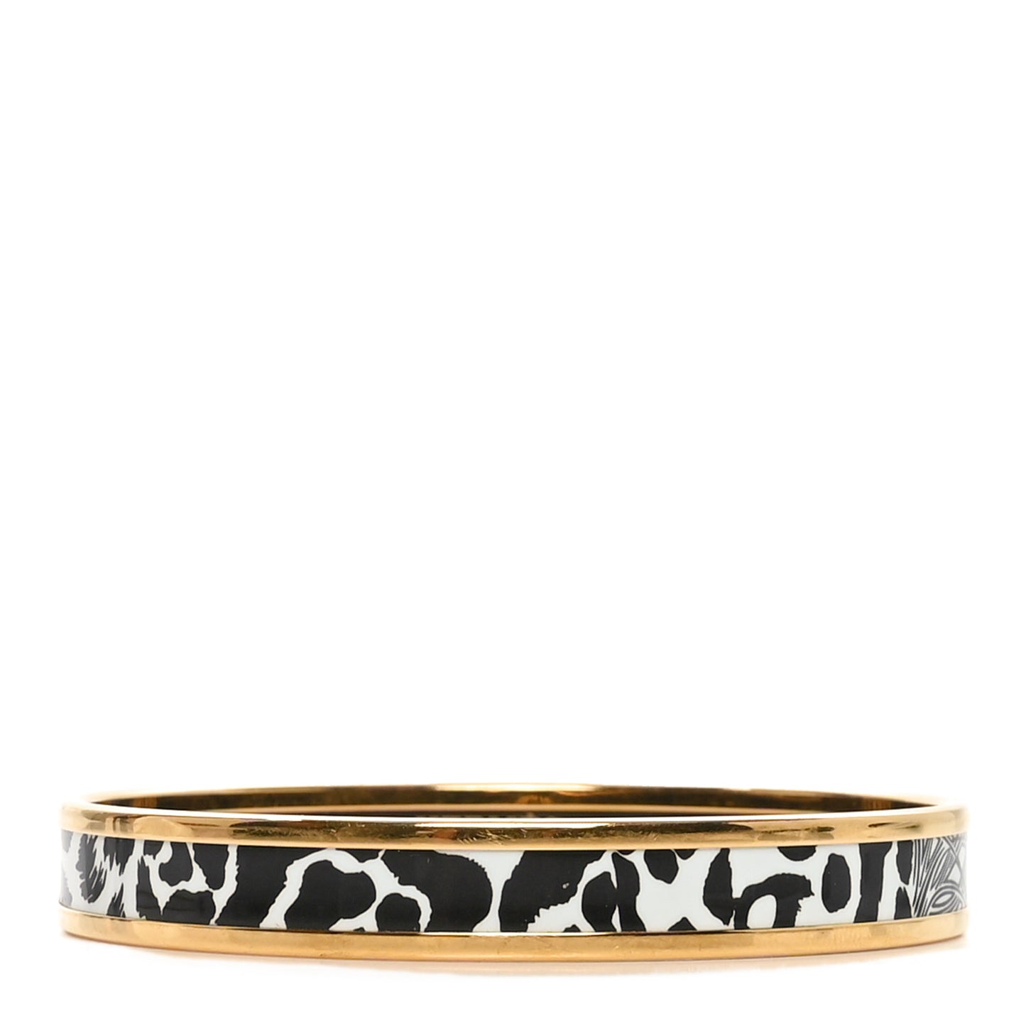 Enamel Printed Jaguar Quetzal Bracelet 65 Black White