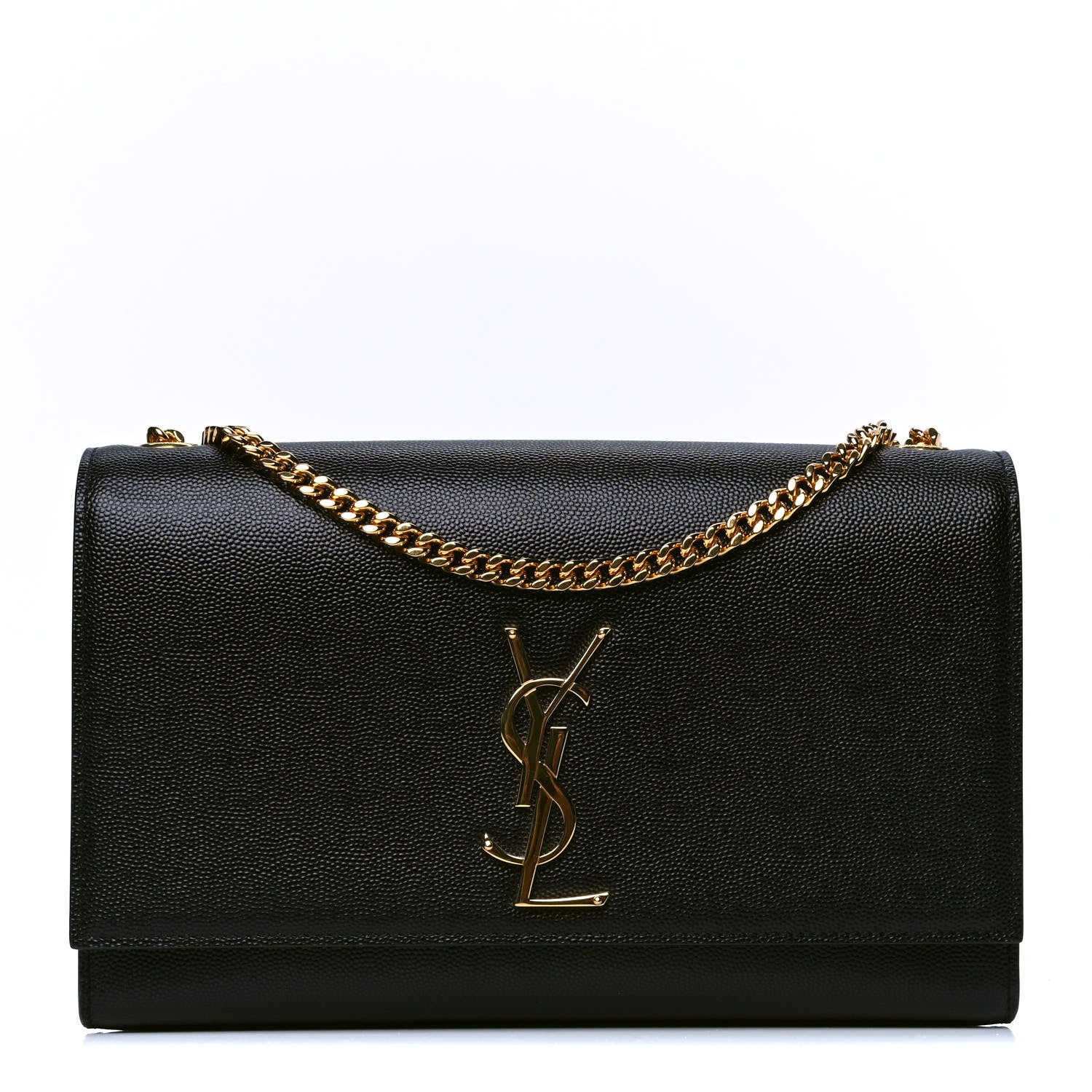 Saint Laurent Grain De Poudre Medium Classic Monogram Kate Satchel Black 1 of 5