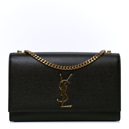 Saint Laurent Grain De Poudre Medium Classic Monogram Kate Satchel Black 1 of 5