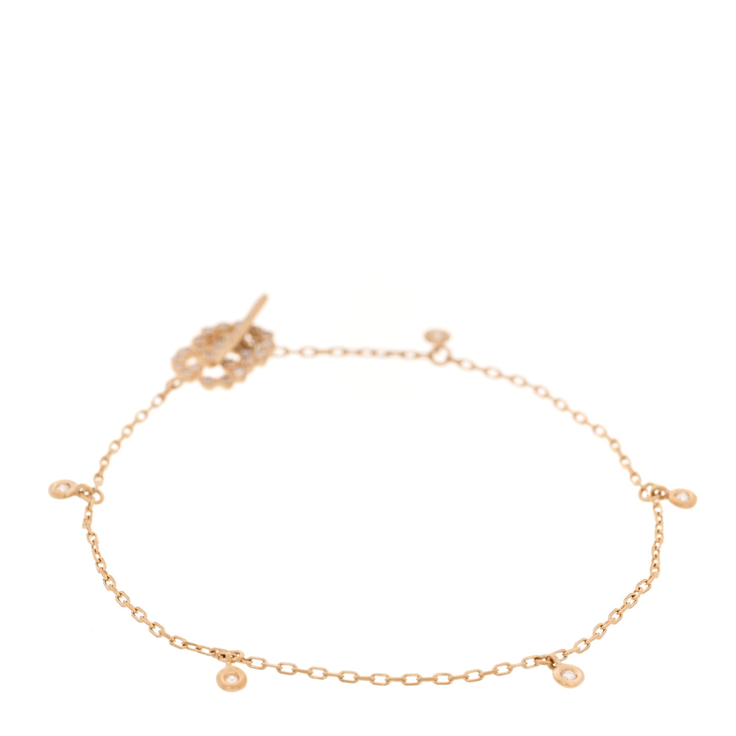 18K Yellow Gold Diamond GG Running Toggle Bracelet