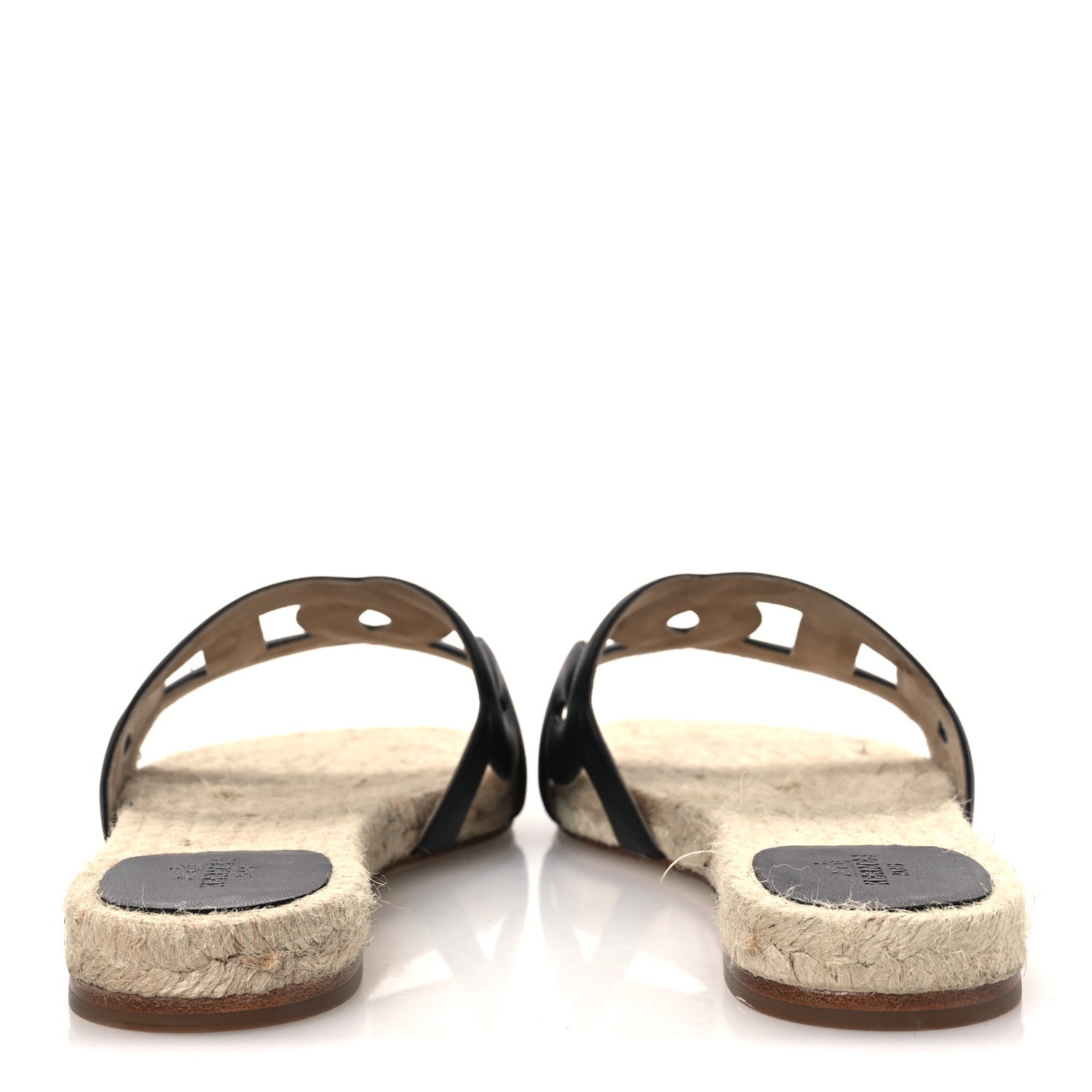 Hermes Nappa Famosa Espadrille Sandals 37 Black 6 of 11