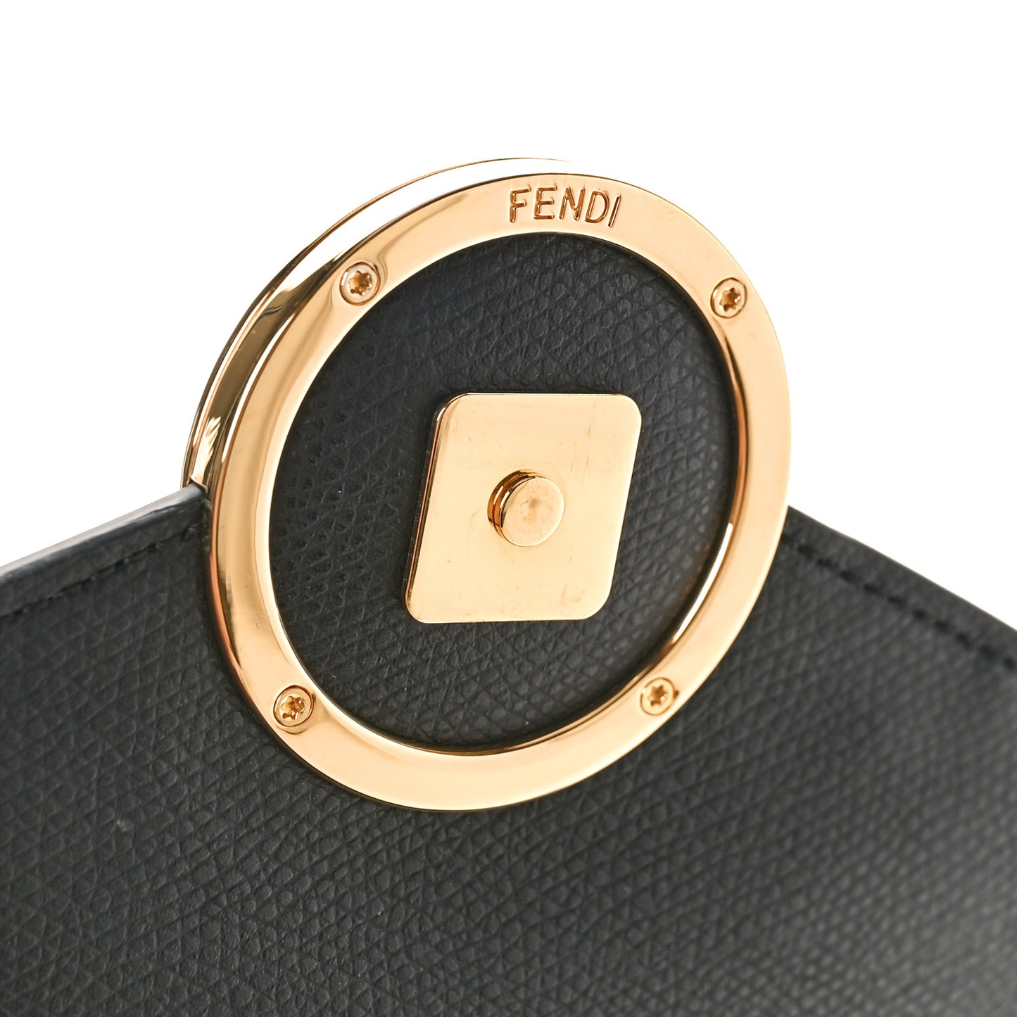 Vitello Cruise F is Fendi Bi-Color FF 1974 Embossed Medium Envelope Wallet On Chain Black Maya