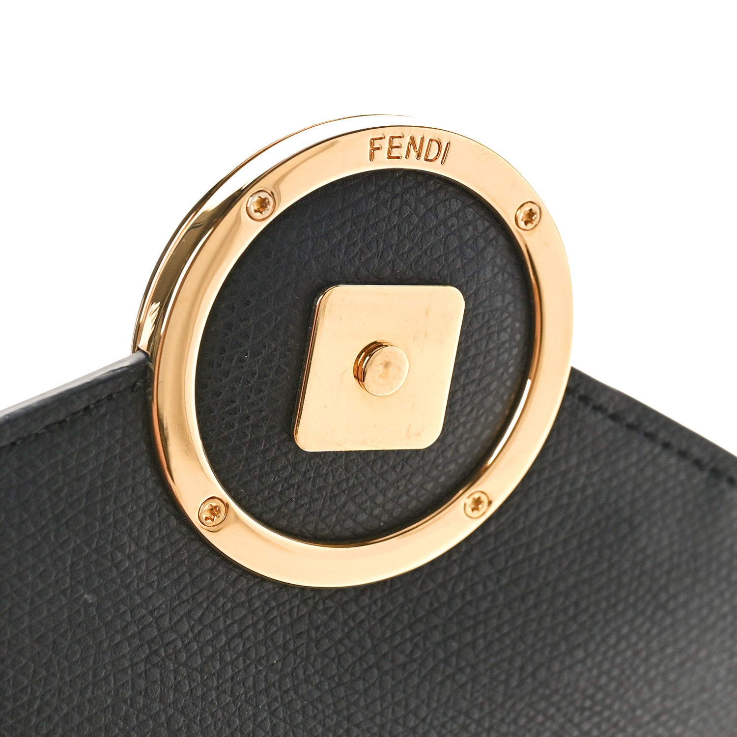 Fendi Vitello Cruise F is Fendi Bi-Color FF 1974 Embossed Medium Envelope Wallet On Chain Black Maya 6 of 10