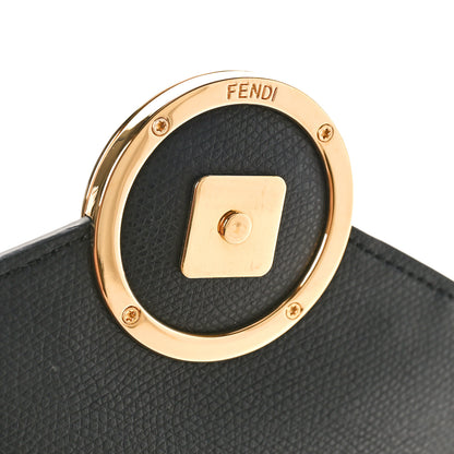 Fendi Vitello Cruise F is Fendi Bi-Color FF 1974 Embossed Medium Envelope Wallet On Chain Black Maya 6 of 10