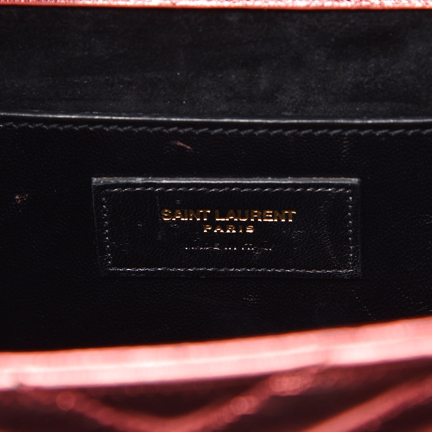 Saint Laurent Metallic Matelasse Chevron Small Monogram Chain Shoulder Bag Rose 6 of 11