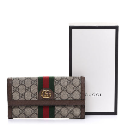 Gucci GG Supreme Monogram Web Ophidia Continental Wallet Brown 9 of 9