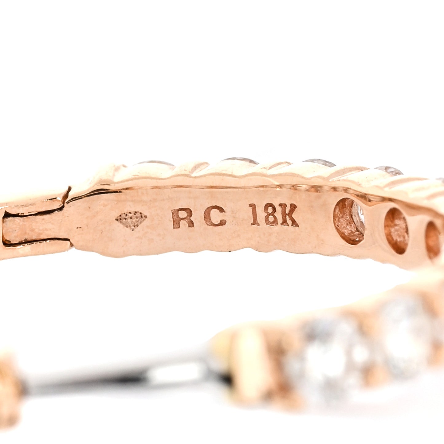 18K Rose Gold Diamond 2.96ctw Inside Outside Hoop Earrings