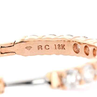 Roberto Coin 18K Rose Gold Diamond 2.96ctw Inside Outside Hoop Earrings 4 of 5