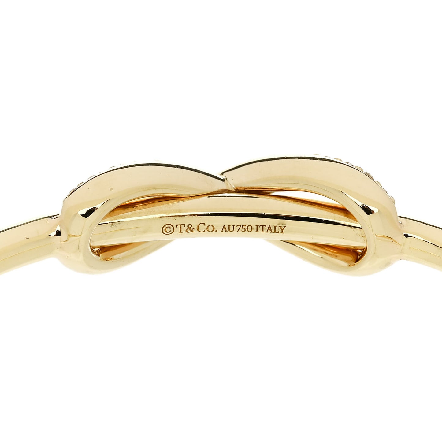 18K Yellow Gold Diamond Infinity Cuff Bracelet