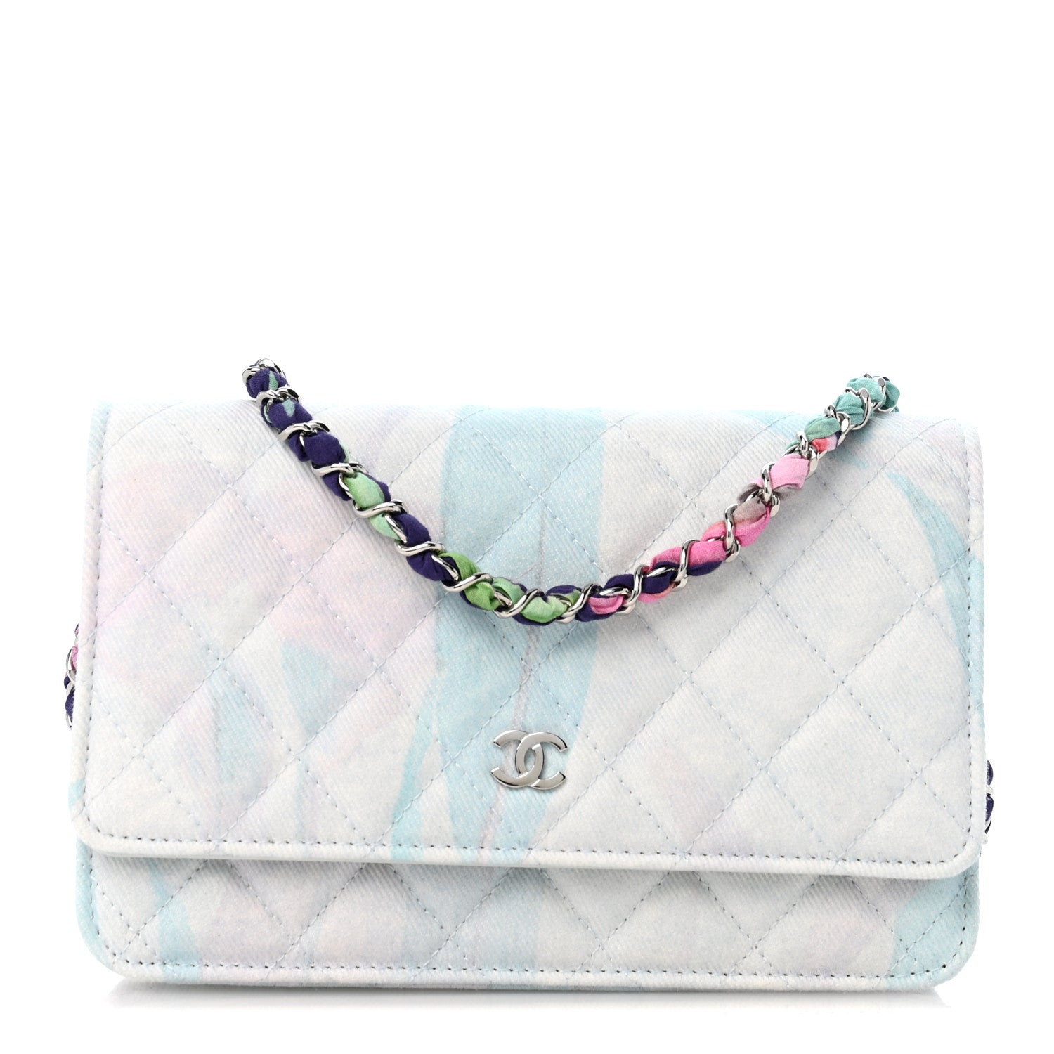Chanel Canvas Quilted Jungle Jeans Wallet on Chain WOC Multicolor 1 of 13