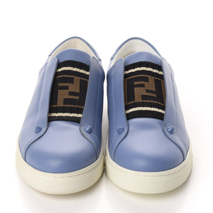 Fendi Vitello FF Rockoclick Slip On Sneakers 38 Blue 2 of 11