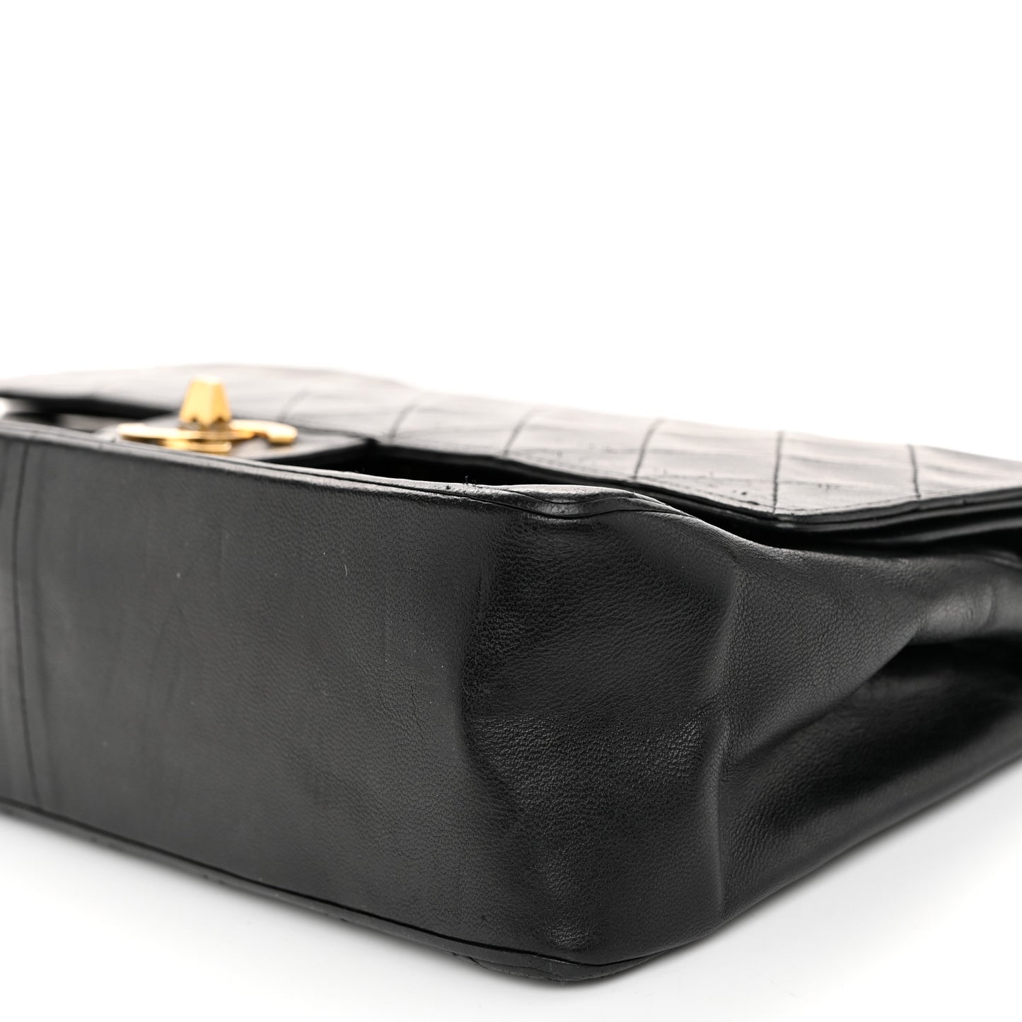 Lambskin Quilted Medium Double Flap Bijoux Chain Black