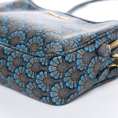 Miu Miu Goatskin Madras Dis Peacock Print Double Zip Crossbody Bag Asfalto 10 of 10