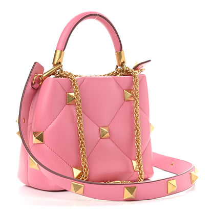 Valentino Garavani Nappa Small Roman Stud The Handle Bag Flamingo Pink 3 of 10