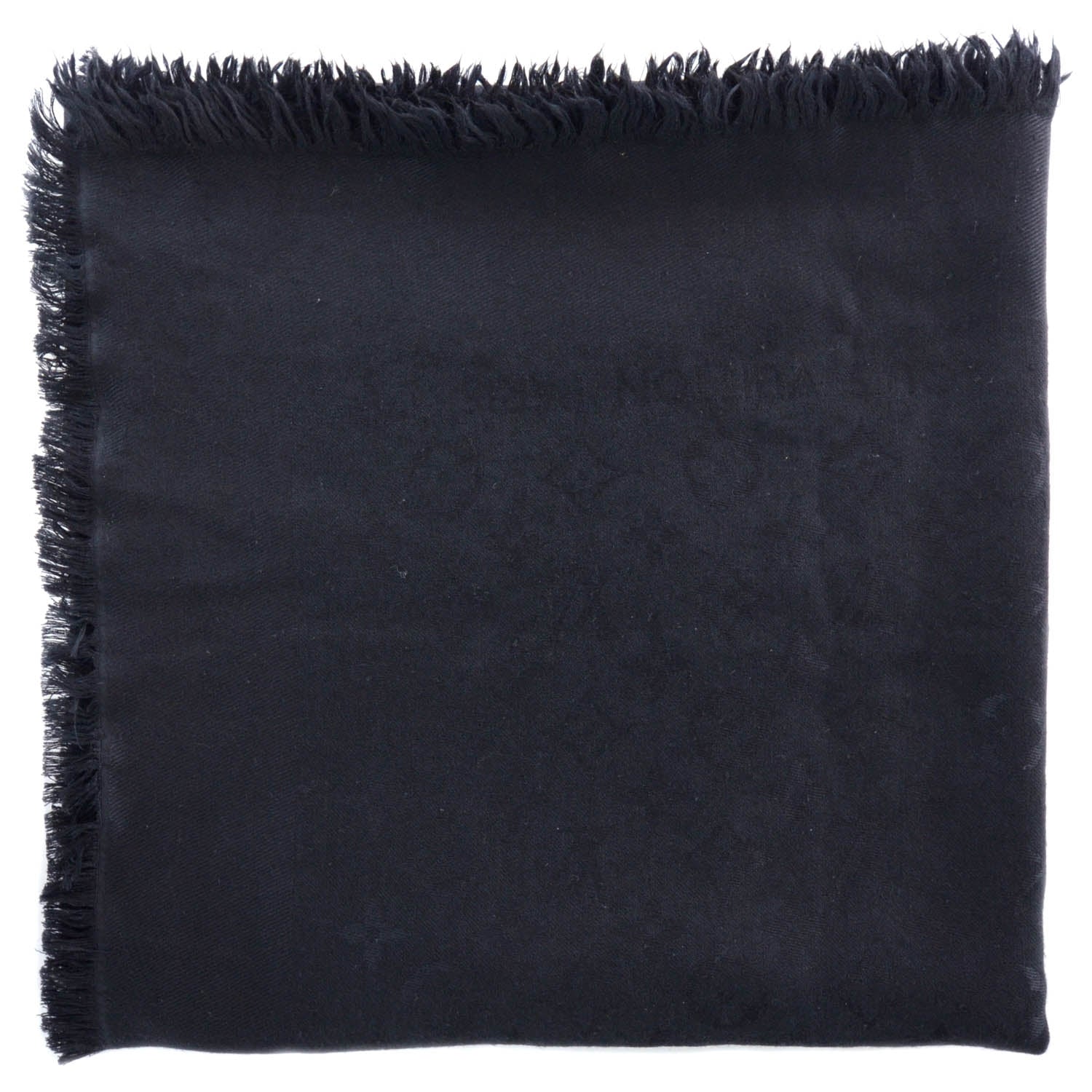 Louis Vuitton Silk Wool Monogram Shawl Black 1 of 5