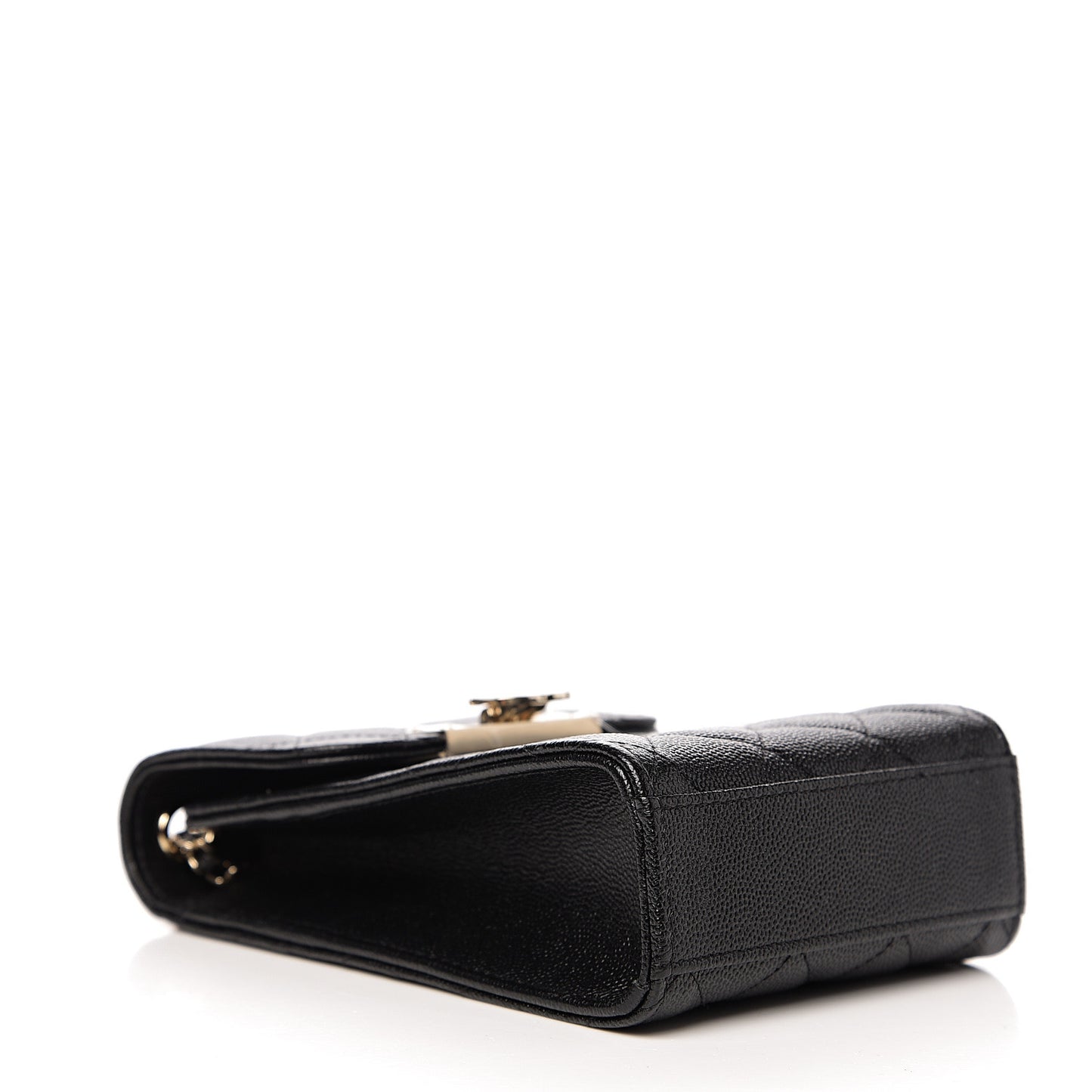 Caviar Quilted Golden Class Phone Holder Black