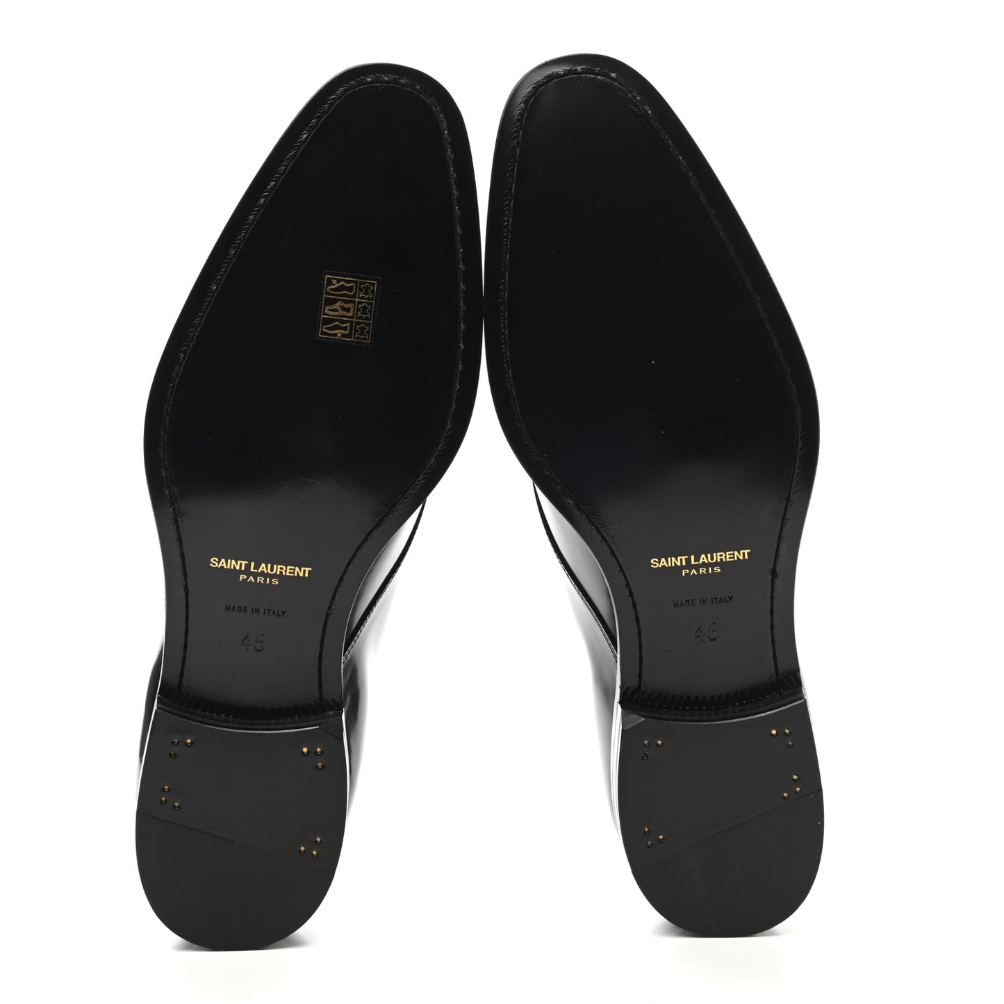 Patent Calfskin Mens Smoking 25 Derby Lace Up Shoes 45 Black