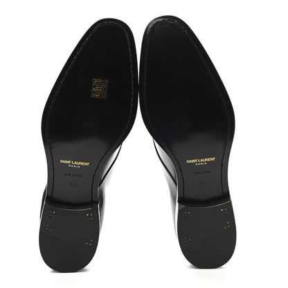 Saint Laurent Patent Calfskin Mens Smoking 25 Derby Lace Up Shoes 45 Black 5 of 10