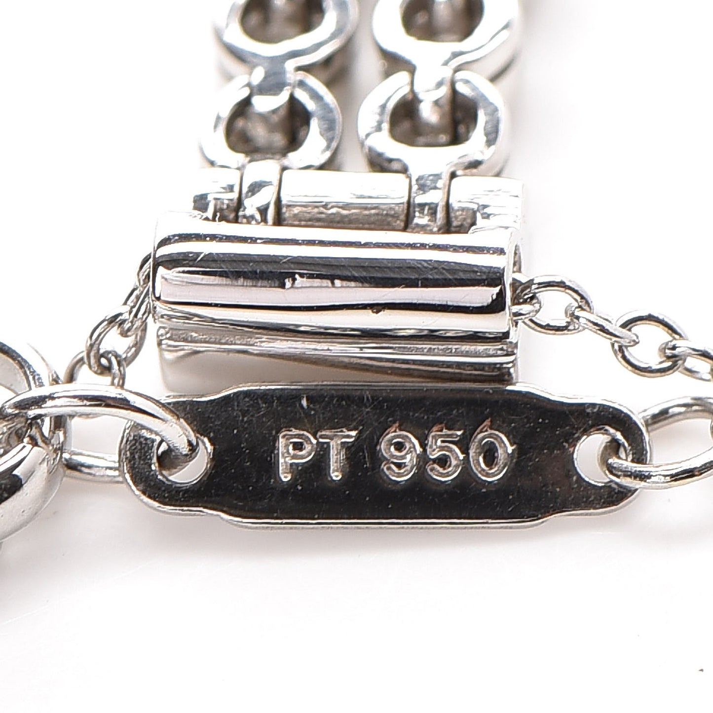 Platinum Diamond Jazz Double Drop Pendant Necklace