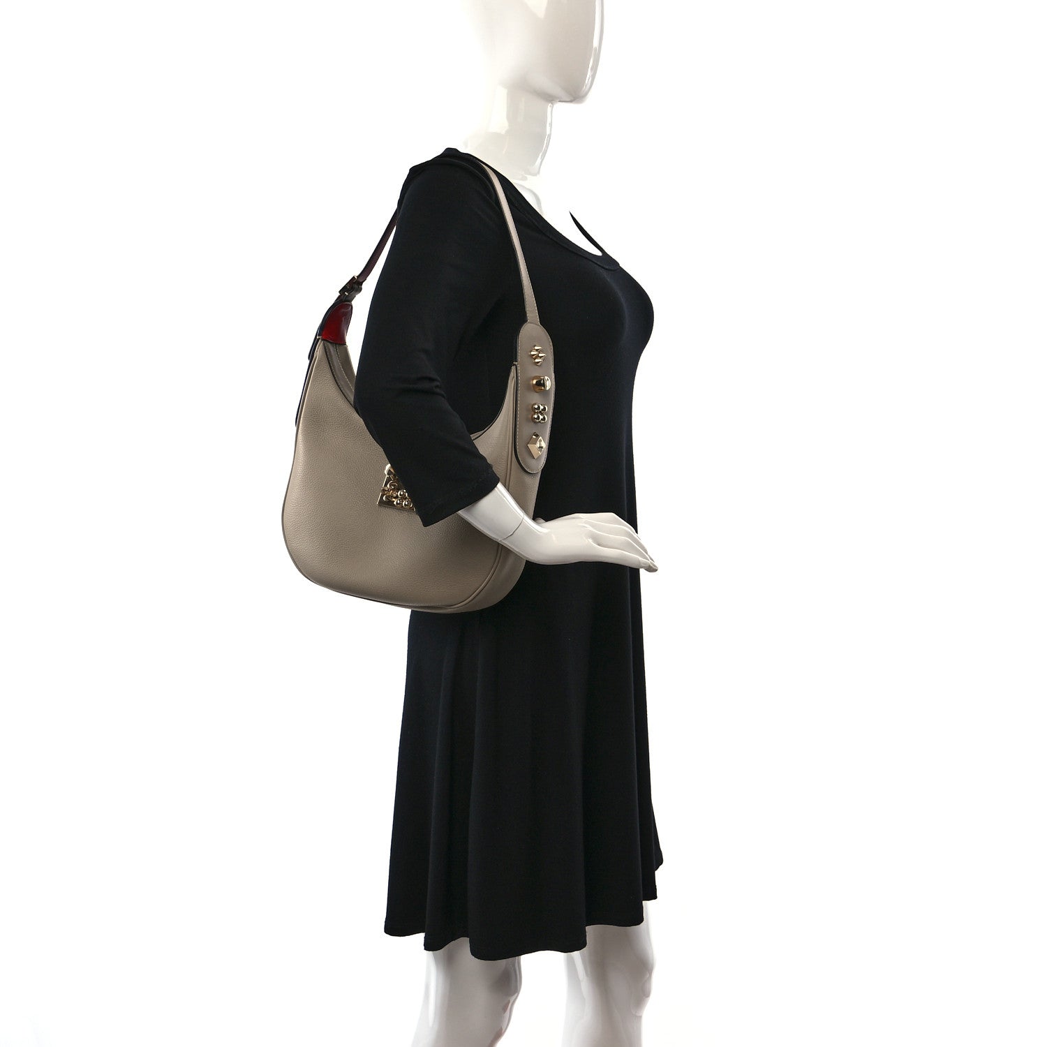 Christian Louboutin Grained Calfskin Carasky Shoulder Bag Feve 2 of 8