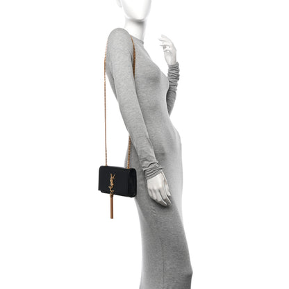 Saint Laurent Calfskin Small Classic Monogram Kate Tassel Satchel Black 2 of 12