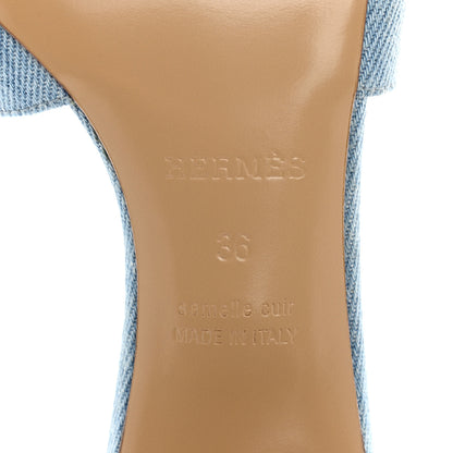 Hermes Denim Oasis Sandals 36 Bleu Clair 6 of 9