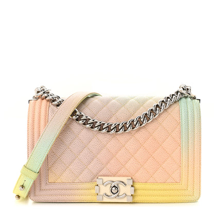 Chanel Caviar Quilted Medium Cuba Rainbow Boy Flap Pink Multicolor 1 of 10